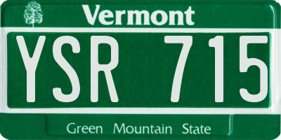 VT license plate YSR715