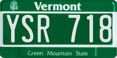 VT license plate YSR718