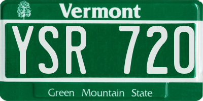 VT license plate YSR720