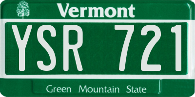 VT license plate YSR721