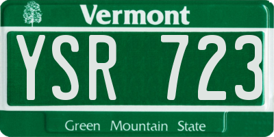 VT license plate YSR723