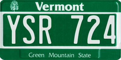 VT license plate YSR724