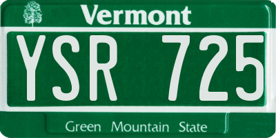 VT license plate YSR725