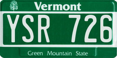 VT license plate YSR726