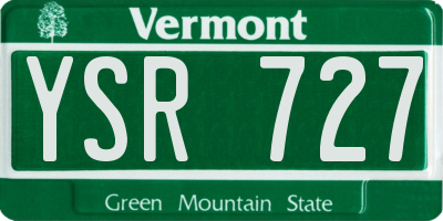 VT license plate YSR727
