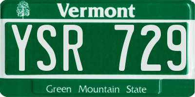 VT license plate YSR729