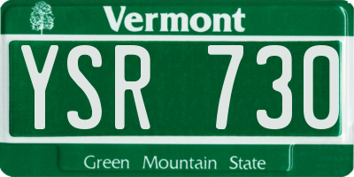 VT license plate YSR730