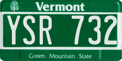 VT license plate YSR732