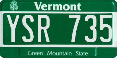 VT license plate YSR735