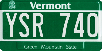 VT license plate YSR740