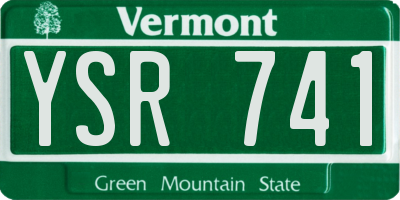 VT license plate YSR741