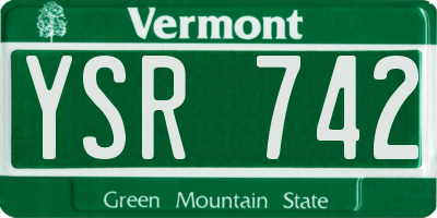 VT license plate YSR742