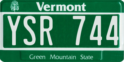 VT license plate YSR744