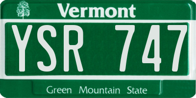 VT license plate YSR747