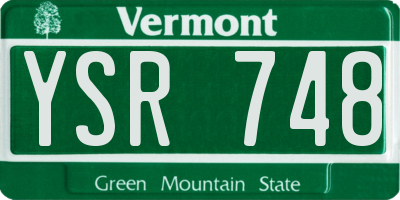 VT license plate YSR748