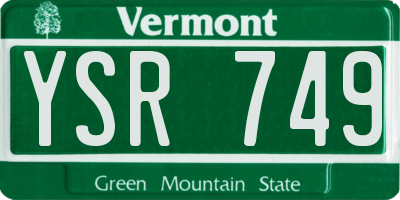 VT license plate YSR749