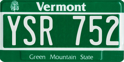 VT license plate YSR752