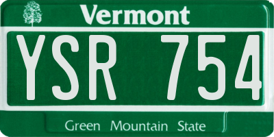 VT license plate YSR754