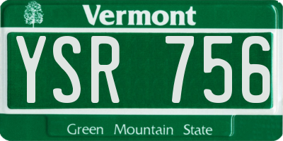 VT license plate YSR756