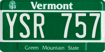 VT license plate YSR757