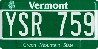 VT license plate YSR759