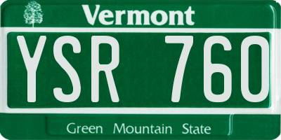 VT license plate YSR760