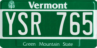 VT license plate YSR765