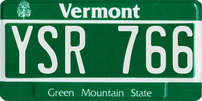 VT license plate YSR766