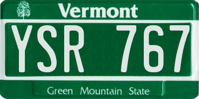 VT license plate YSR767
