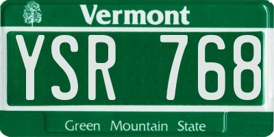 VT license plate YSR768