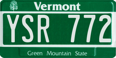 VT license plate YSR772