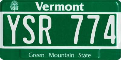 VT license plate YSR774
