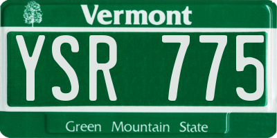 VT license plate YSR775