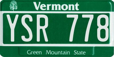 VT license plate YSR778