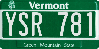 VT license plate YSR781