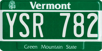 VT license plate YSR782