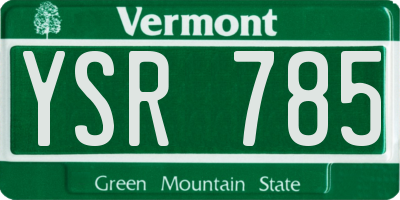 VT license plate YSR785
