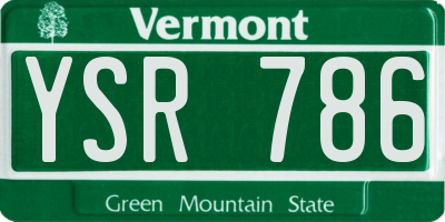 VT license plate YSR786