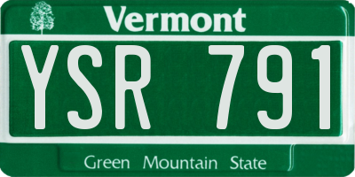 VT license plate YSR791