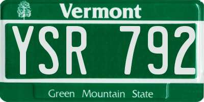 VT license plate YSR792