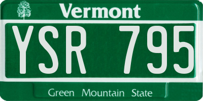 VT license plate YSR795