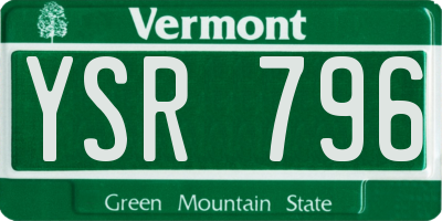 VT license plate YSR796