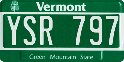 VT license plate YSR797