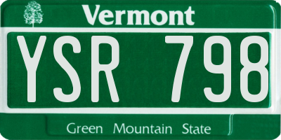 VT license plate YSR798