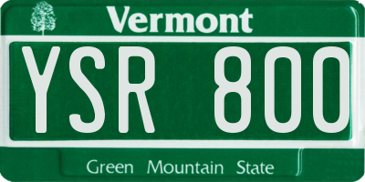 VT license plate YSR800