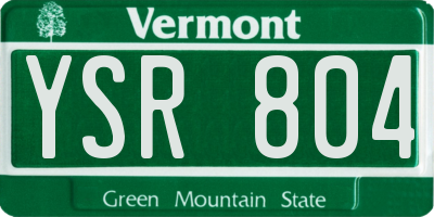 VT license plate YSR804