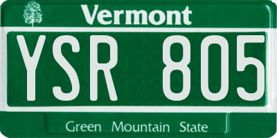 VT license plate YSR805
