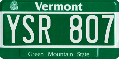 VT license plate YSR807