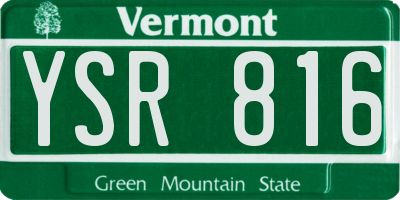 VT license plate YSR816
