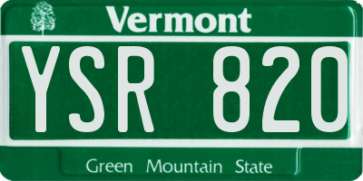 VT license plate YSR820